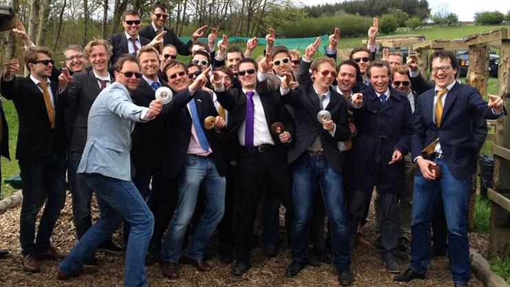 The crazy gang across from Newcastle for the day